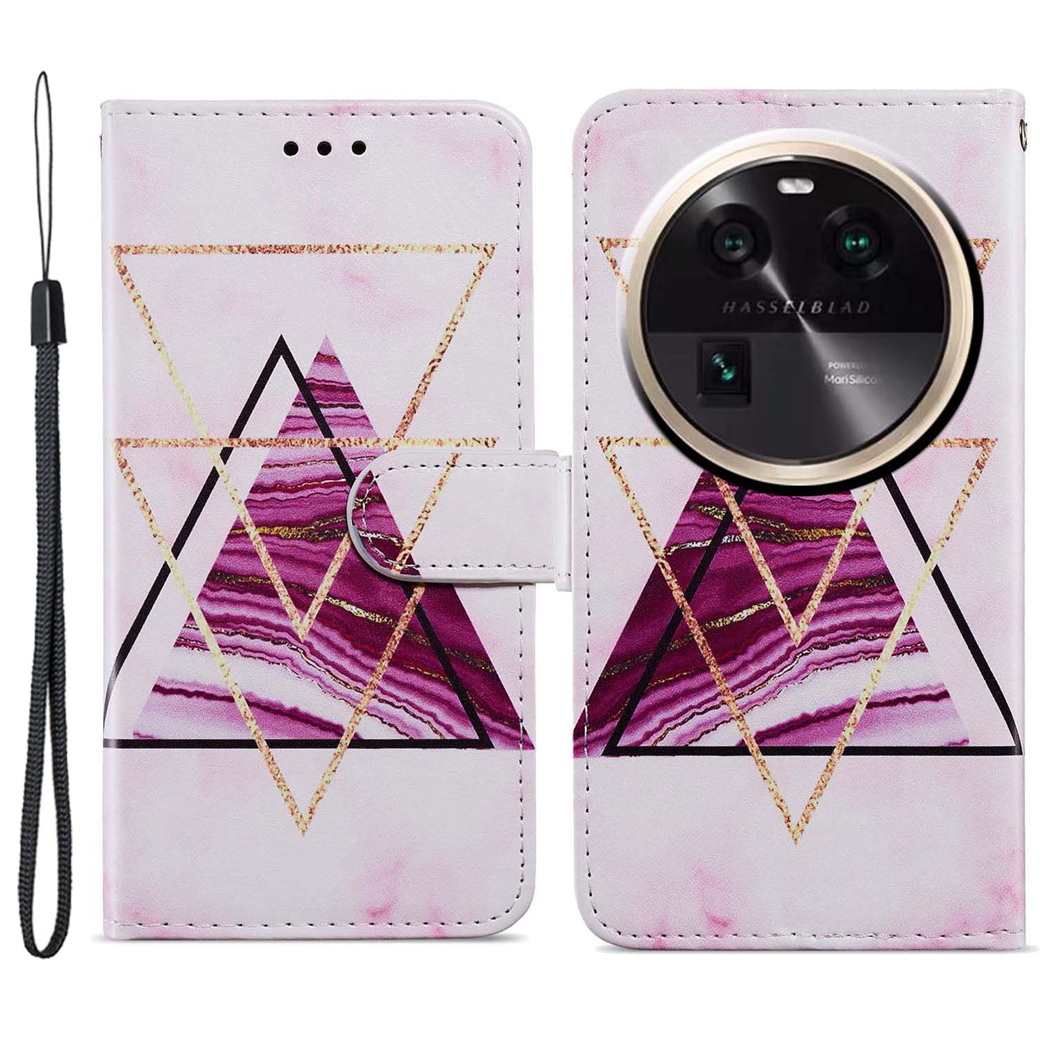 For Oppo Find X6 PU Leather Phone Case Pattern Printing Stand Flip Wallet Cover