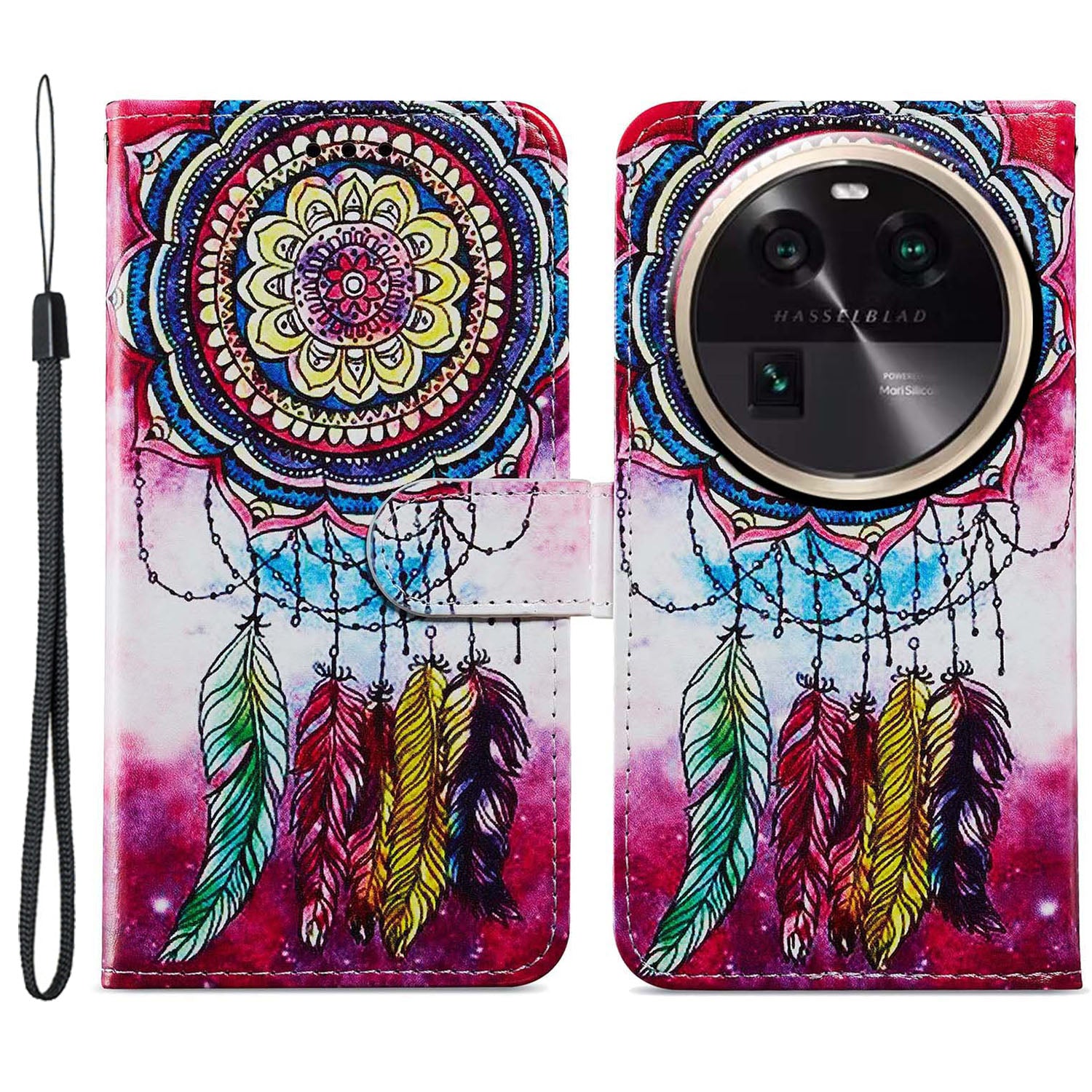 For Oppo Find X6 PU Leather Phone Case Pattern Printing Stand Flip Wallet Cover