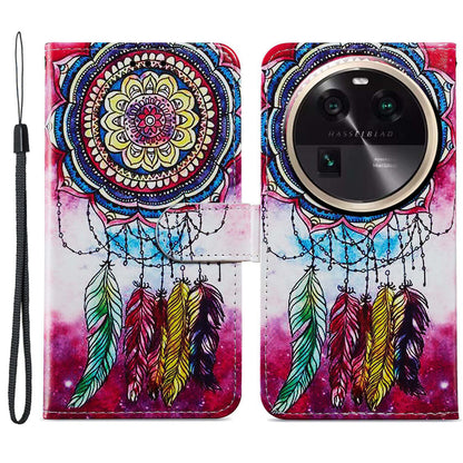 For Oppo Find X6 PU Leather Phone Case Pattern Printing Stand Flip Wallet Cover