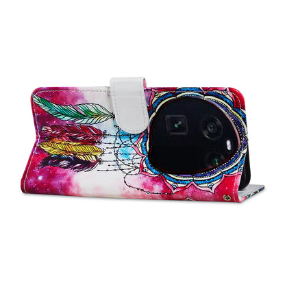 For Oppo Find X6 PU Leather Phone Case Pattern Printing Stand Flip Wallet Cover