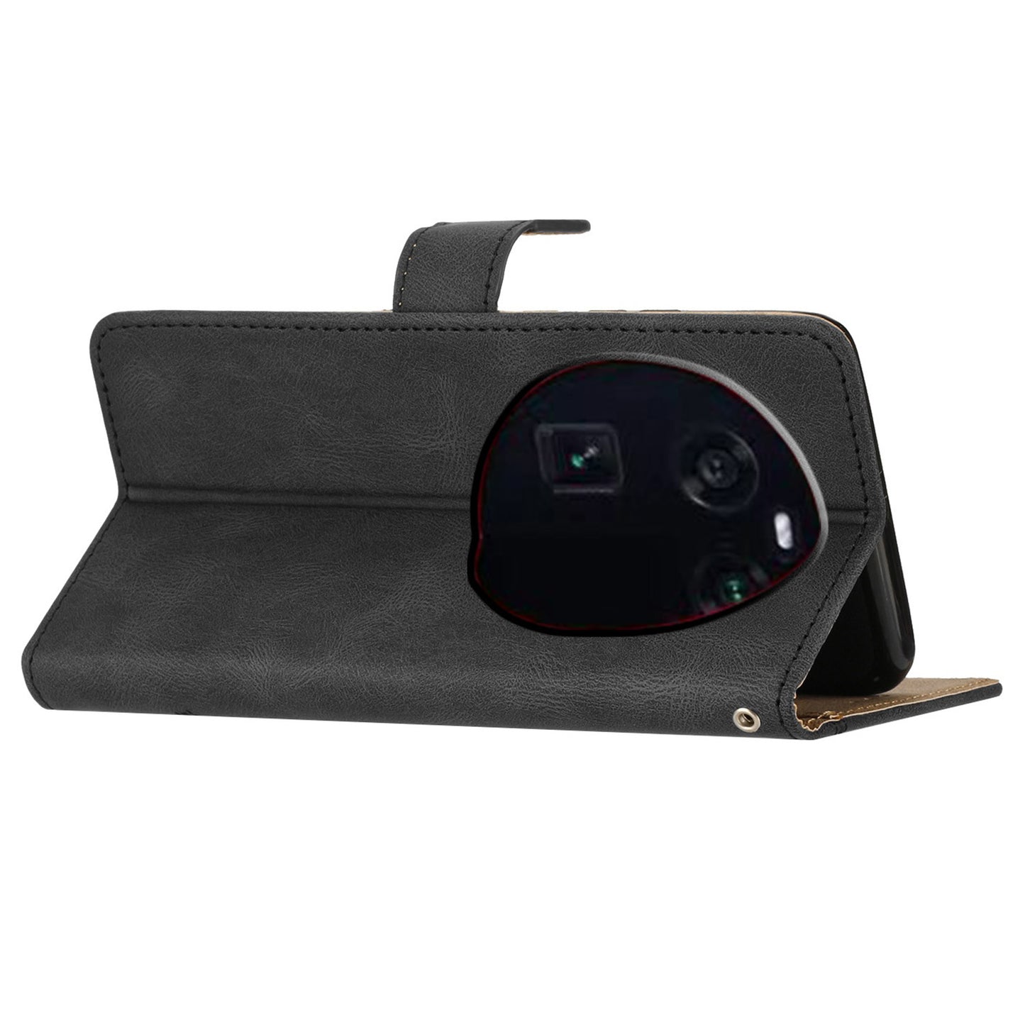 For Oppo Find X6 Wallet Leather Phone Case Crazy Horse Texture Imprinted Lines Stand Cover