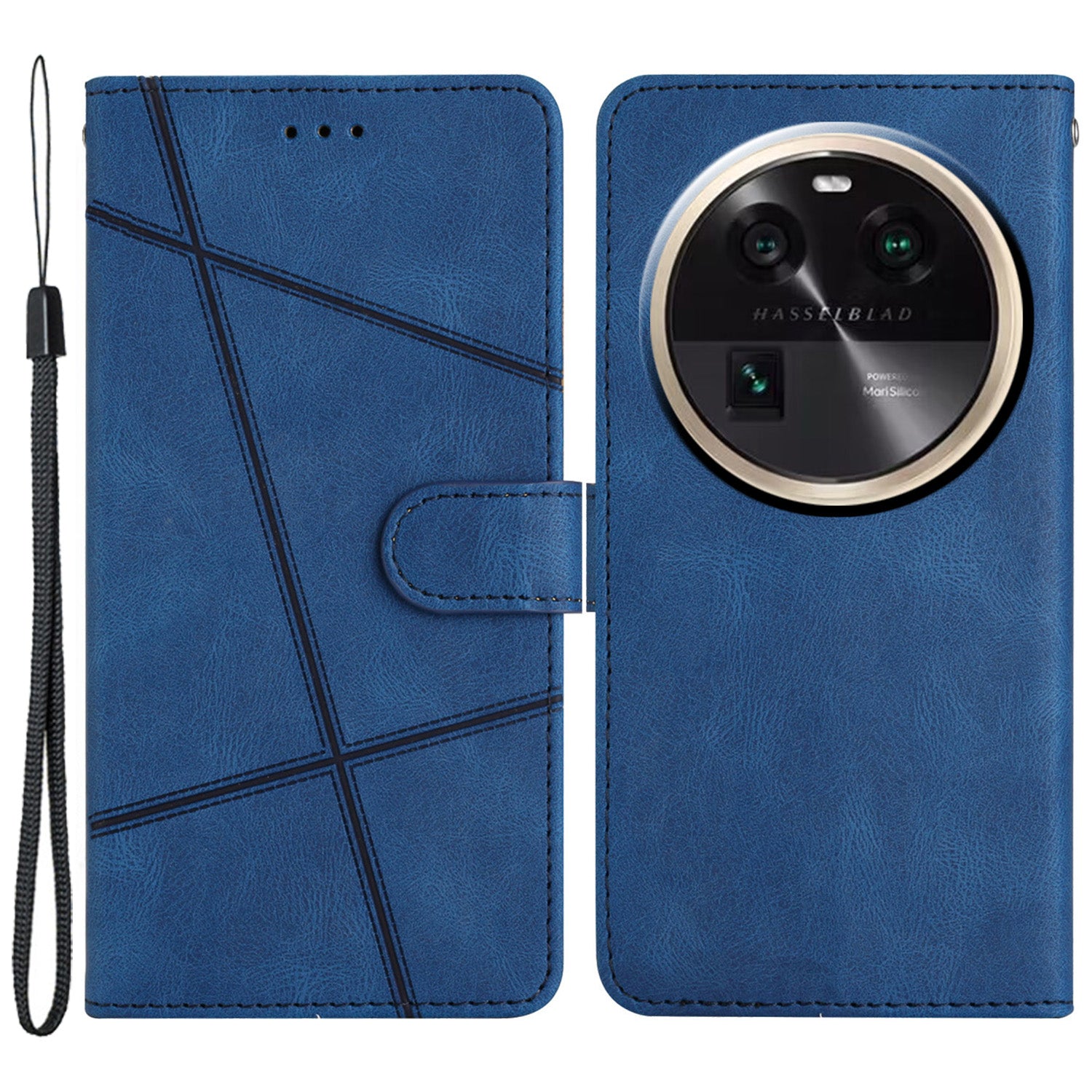 For Oppo Find X6 Wallet Leather Phone Case Crazy Horse Texture Imprinted Lines Stand Cover