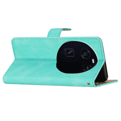 For Oppo Find X6 Wallet Leather Phone Case Crazy Horse Texture Imprinted Lines Stand Cover