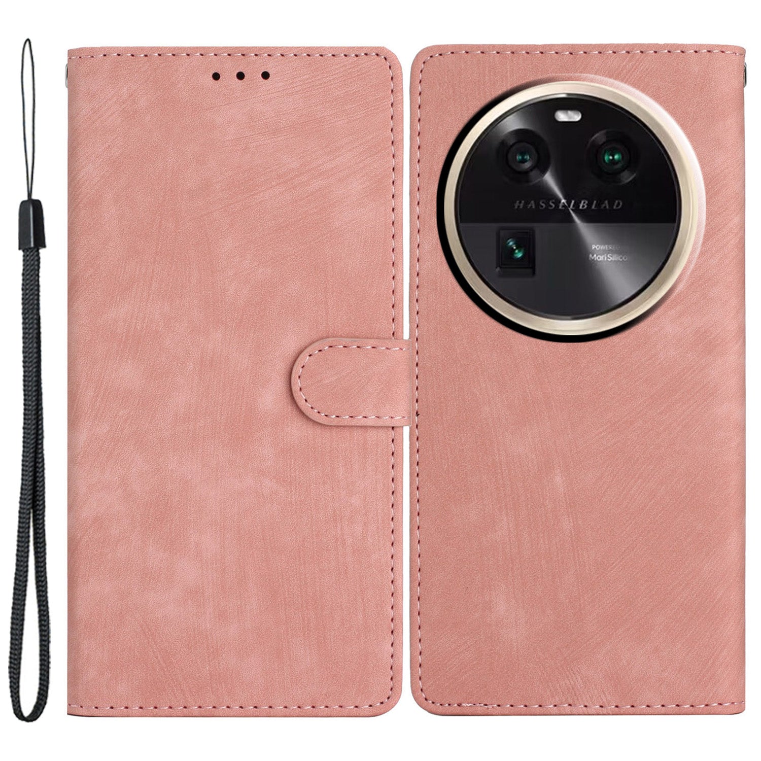PU Leather Phone Case for Oppo Find X6 , Shockproof Skin-touch Wallet Stand Cover