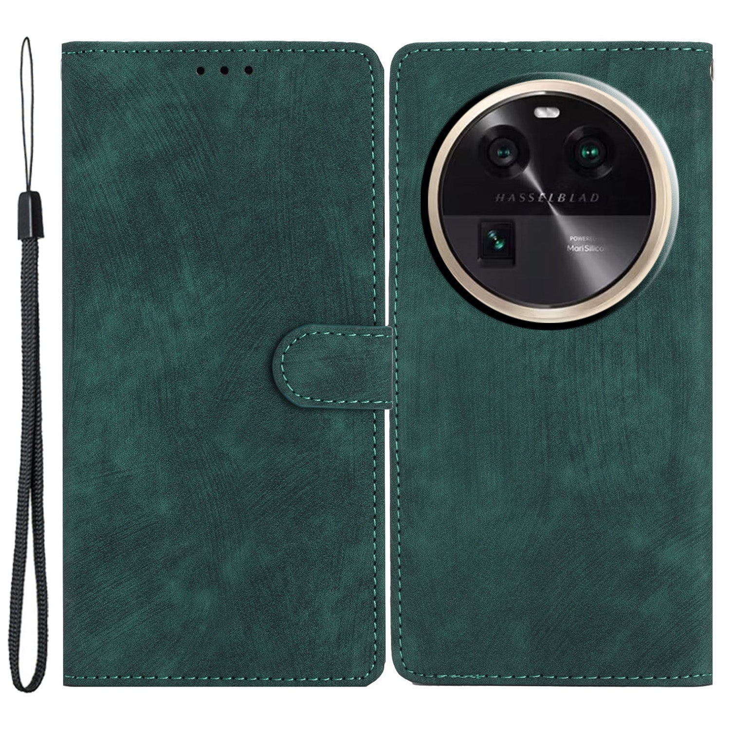 PU Leather Phone Case for Oppo Find X6 , Shockproof Skin-touch Wallet Stand Cover
