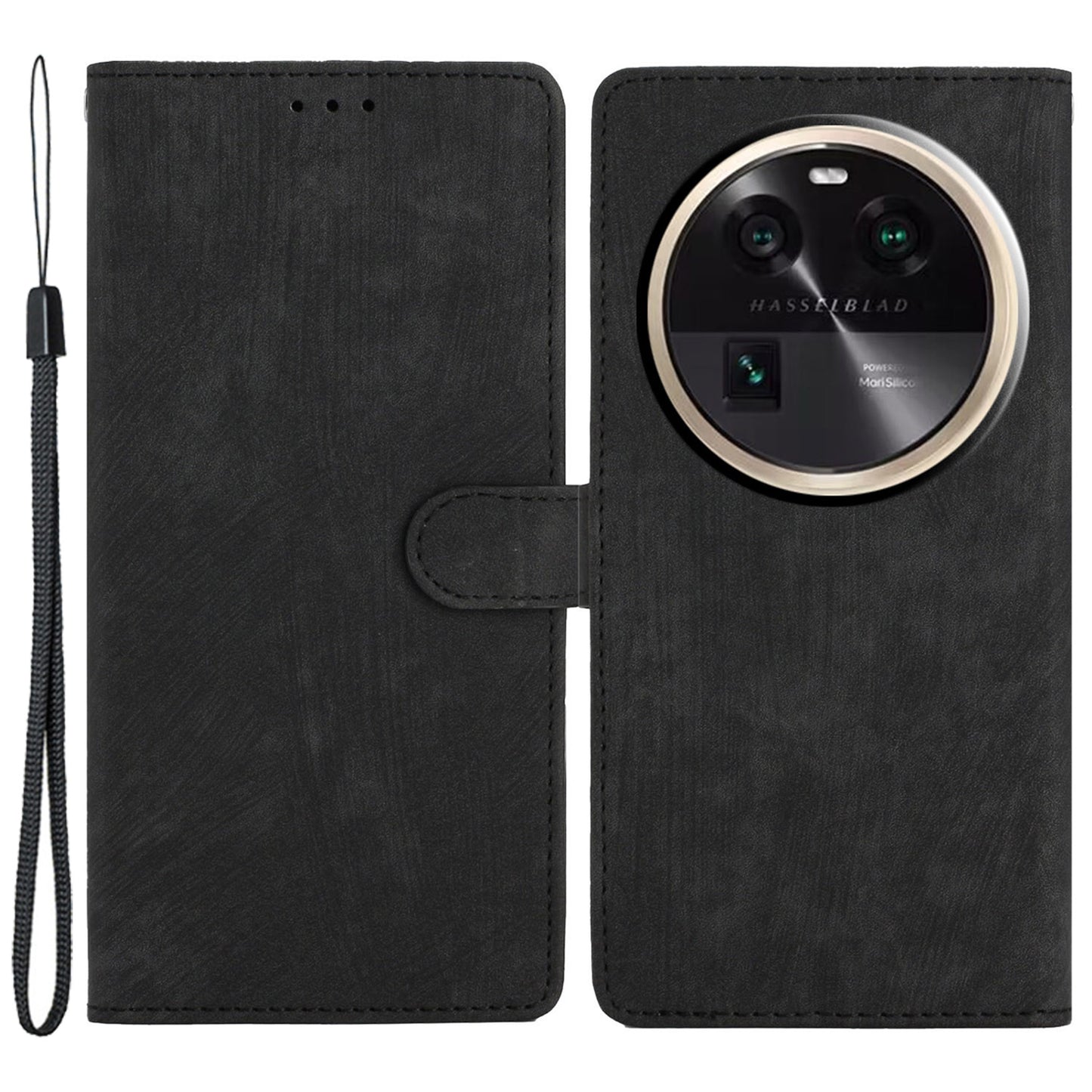 For Oppo Find X6 Pro Anti-drop PU Leather Wallet Case Stand Skin-touch Cell Phone Cover