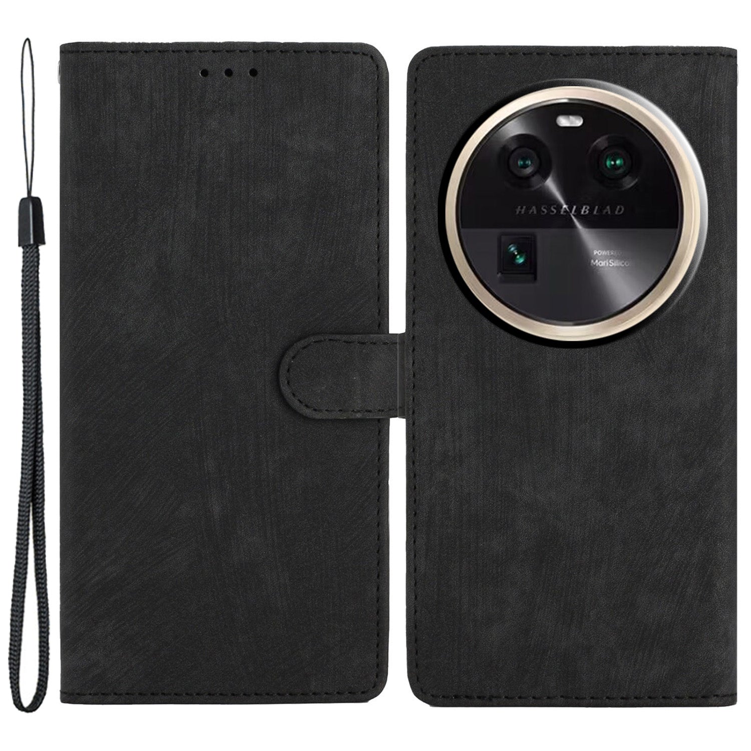 For Oppo Find X6 Pro Anti-drop PU Leather Wallet Case Stand Skin-touch Cell Phone Cover