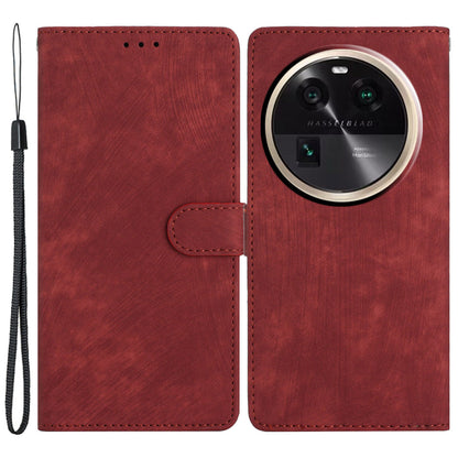 For Oppo Find X6 Pro Anti-drop PU Leather Wallet Case Stand Skin-touch Cell Phone Cover