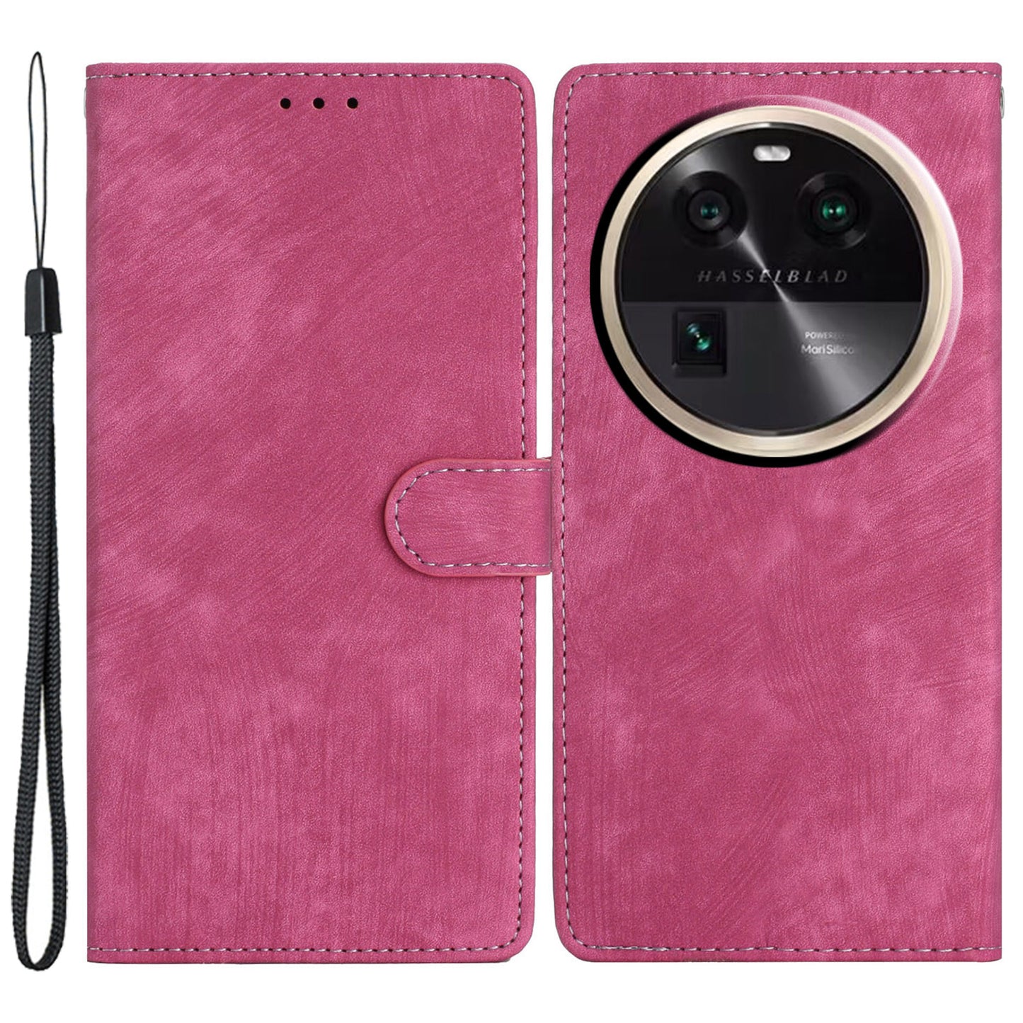 For Oppo Find X6 Pro Anti-drop PU Leather Wallet Case Stand Skin-touch Cell Phone Cover