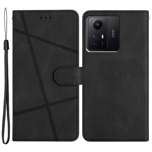 Wallet Leather Phone Case for Xiaomi Redmi Note 12S 4G Crazy Horse Texture Imprinted Lines Stand Cover