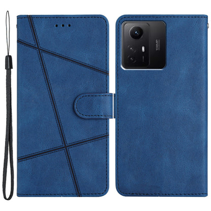 Wallet Leather Phone Case for Xiaomi Redmi Note 12S 4G Crazy Horse Texture Imprinted Lines Stand Cover