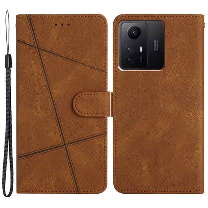 Wallet Leather Phone Case for Xiaomi Redmi Note 12S 4G Crazy Horse Texture Imprinted Lines Stand Cover