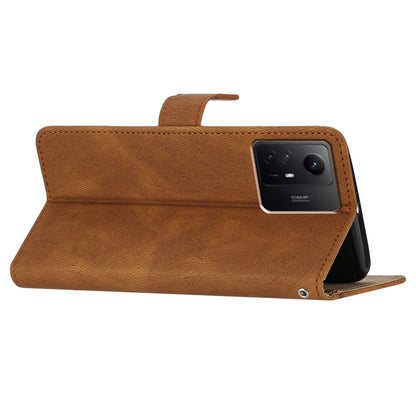 Wallet Leather Phone Case for Xiaomi Redmi Note 12S 4G Crazy Horse Texture Imprinted Lines Stand Cover