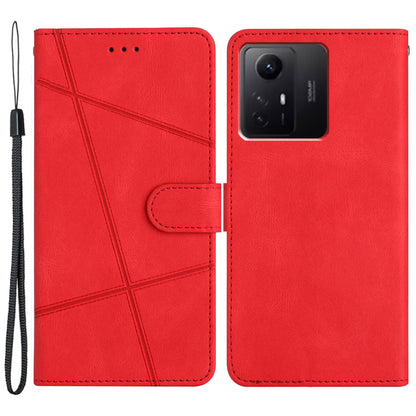 Wallet Leather Phone Case for Xiaomi Redmi Note 12S 4G Crazy Horse Texture Imprinted Lines Stand Cover