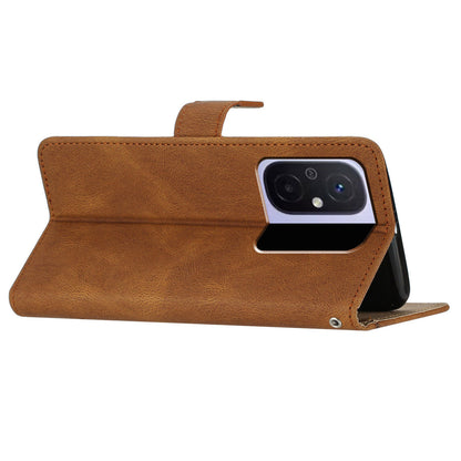 For Xiaomi Redmi 12C 4G Imprinted Lines Wallet Leather Phone Case Crazy Horse Texture Stand Cover