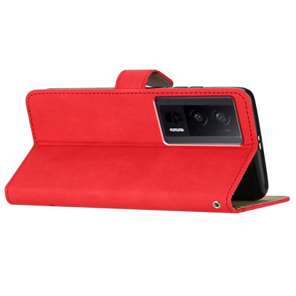 Stand Cover for Xiaomi Redmi K60 5G / K60 Pro 5G / Poco F5 Pro 5G Wallet Leather Phone Case Crazy Horse Texture Imprinted Lines Shell