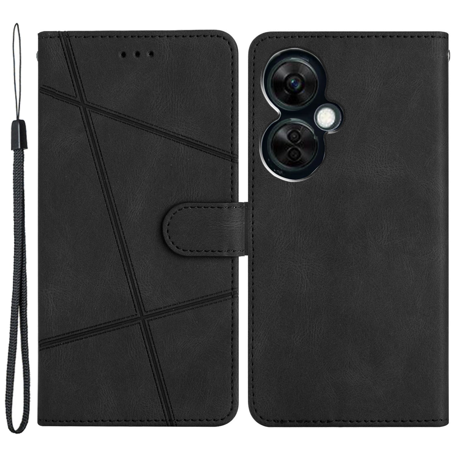 Stand Cover for OnePlus Nord CE 3 Lite 5G / Nord N30 5G Leather Phone Wallet Case Crazy Horse Texture Imprinted Lines Shell