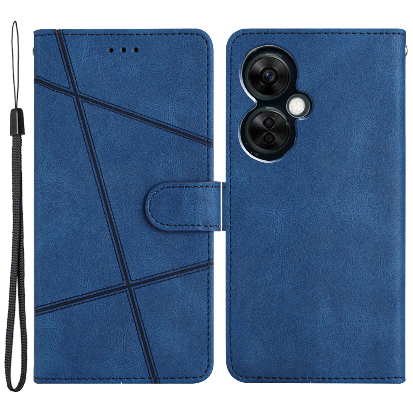 Stand Cover for OnePlus Nord CE 3 Lite 5G / Nord N30 5G Leather Phone Wallet Case Crazy Horse Texture Imprinted Lines Shell