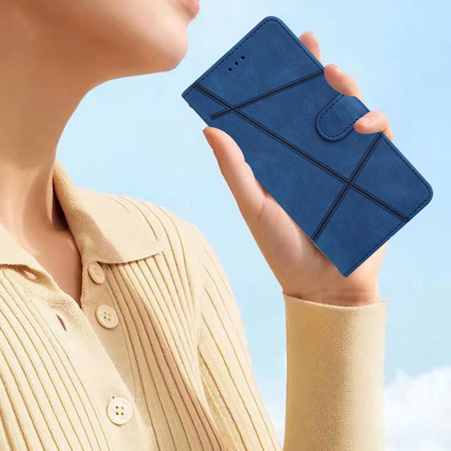 Stand Cover for OnePlus Nord CE 3 Lite 5G / Nord N30 5G Leather Phone Wallet Case Crazy Horse Texture Imprinted Lines Shell