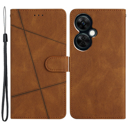 Stand Cover for OnePlus Nord CE 3 Lite 5G / Nord N30 5G Leather Phone Wallet Case Crazy Horse Texture Imprinted Lines Shell