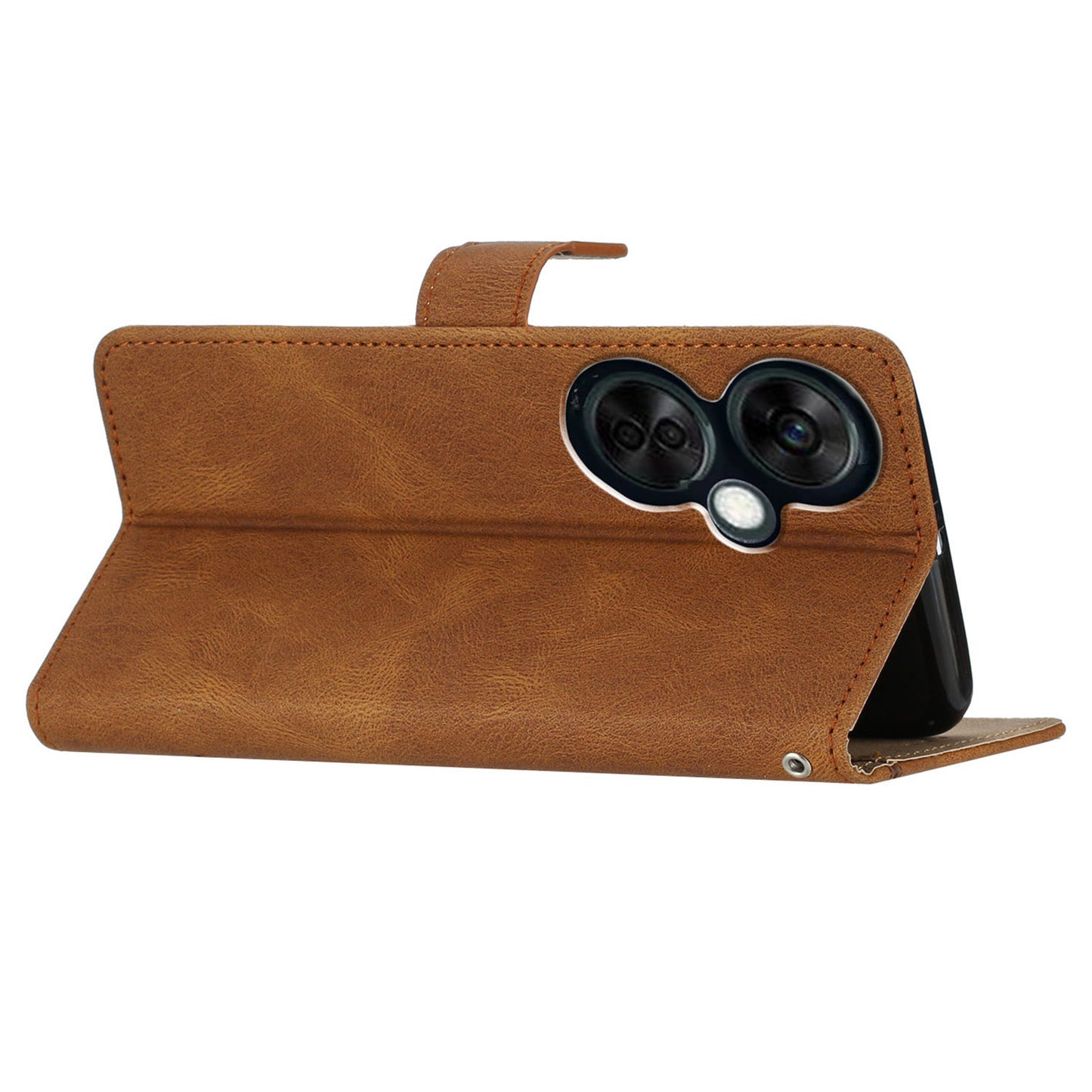 Stand Cover for OnePlus Nord CE 3 Lite 5G / Nord N30 5G Leather Phone Wallet Case Crazy Horse Texture Imprinted Lines Shell