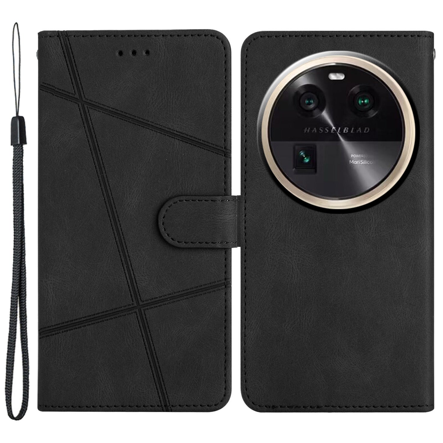 Stand Cover for Oppo Find X6 Pro Anti-drop Wallet Leather Phone Case Crazy Horse Texture Imprinted Lines Shell