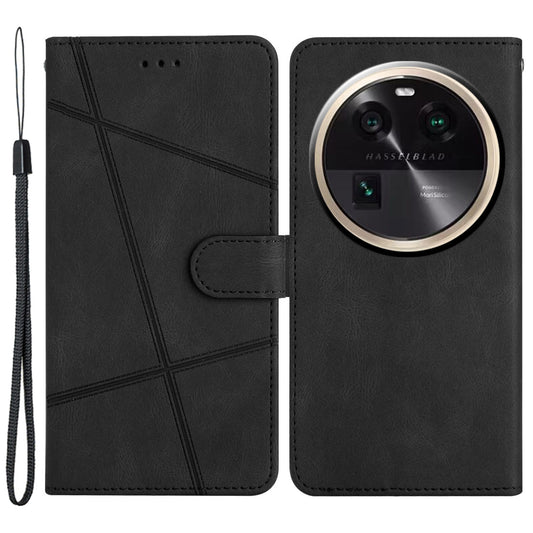 Stand Cover for Oppo Find X6 Pro Anti-drop Wallet Leather Phone Case Crazy Horse Texture Imprinted Lines Shell