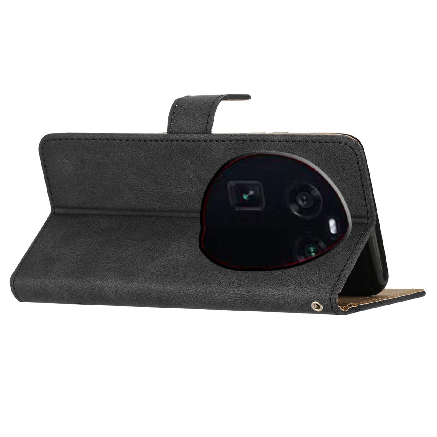 Stand Cover for Oppo Find X6 Pro Anti-drop Wallet Leather Phone Case Crazy Horse Texture Imprinted Lines Shell