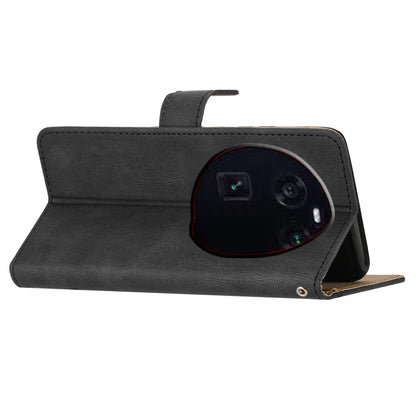 Stand Cover for Oppo Find X6 Pro Anti-drop Wallet Leather Phone Case Crazy Horse Texture Imprinted Lines Shell