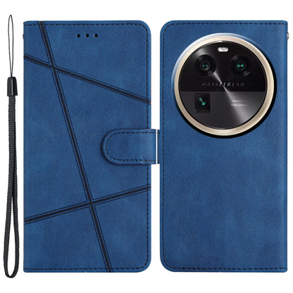 Stand Cover for Oppo Find X6 Pro Anti-drop Wallet Leather Phone Case Crazy Horse Texture Imprinted Lines Shell