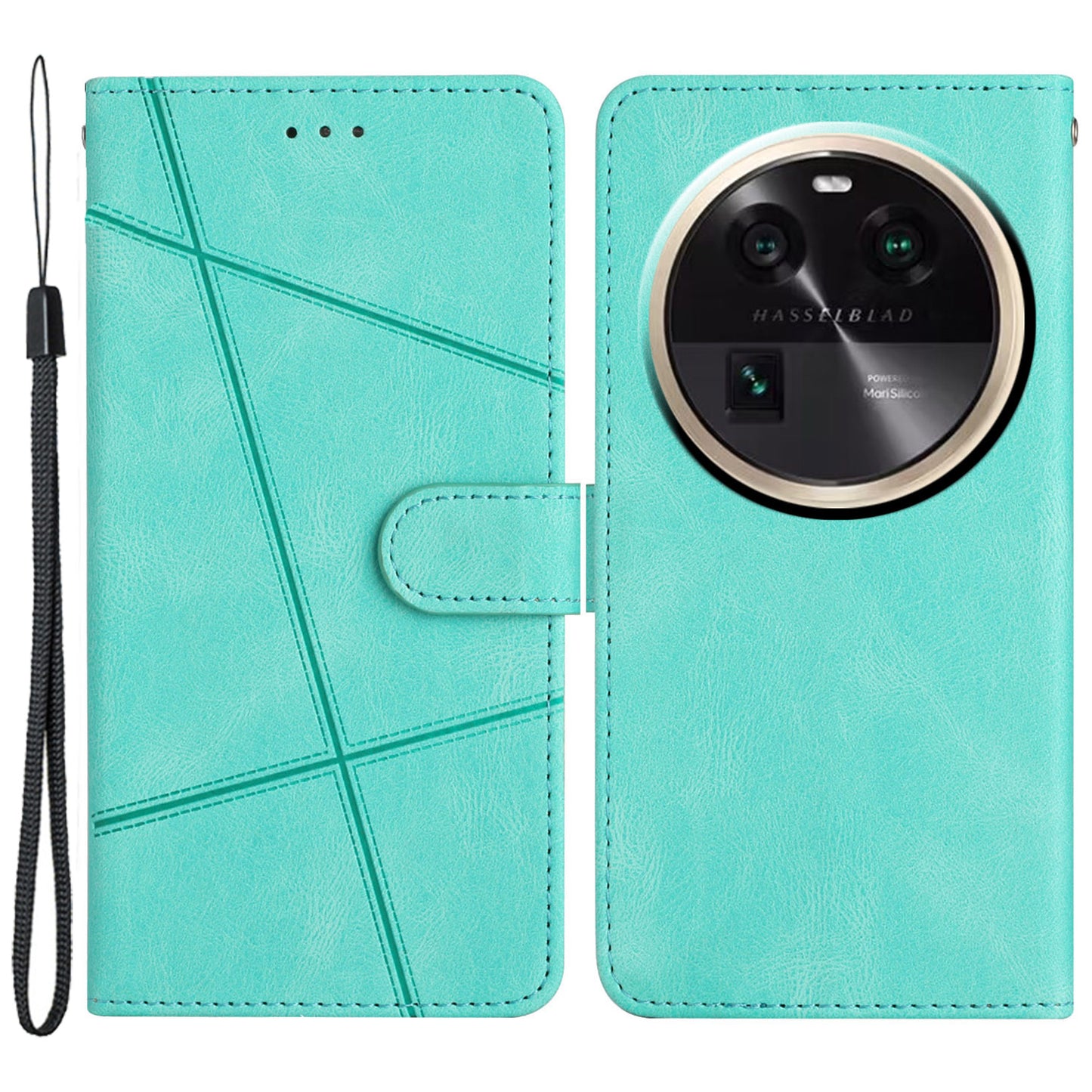 Stand Cover for Oppo Find X6 Pro Anti-drop Wallet Leather Phone Case Crazy Horse Texture Imprinted Lines Shell