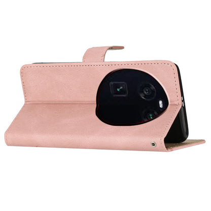 Stand Cover for Oppo Find X6 Pro Anti-drop Wallet Leather Phone Case Crazy Horse Texture Imprinted Lines Shell