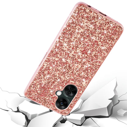 For OnePlus Nord CE 3 5G Shiny Glitter Sequins Protective Cover Electroplating TPU Frame Hard PC Phone Case