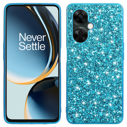 For OnePlus Nord CE 3 5G Shiny Glitter Sequins Protective Cover Electroplating TPU Frame Hard PC Phone Case