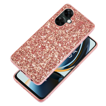 For OnePlus Nord CE 3 5G Shiny Glitter Sequins Protective Cover Electroplating TPU Frame Hard PC Phone Case
