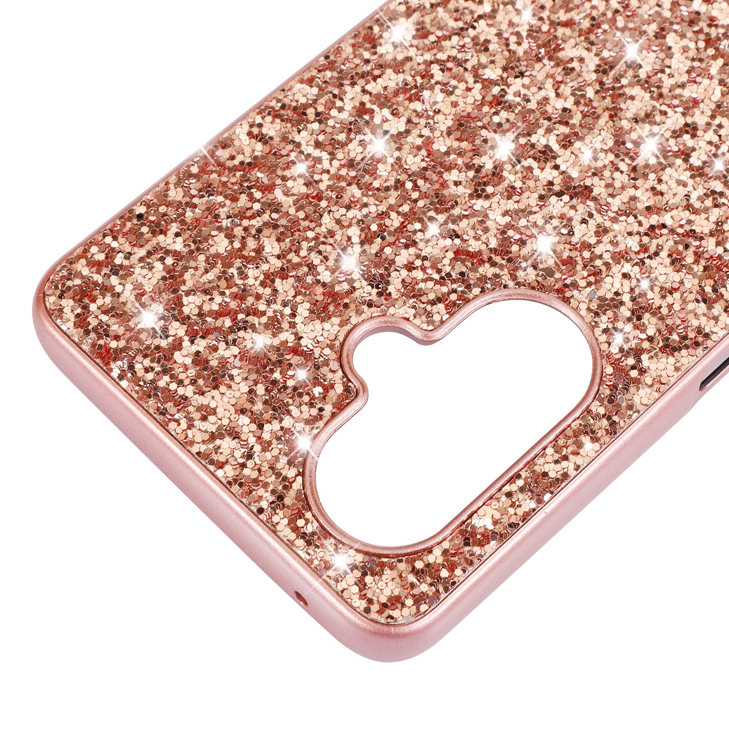 For OnePlus Nord CE 3 5G Shiny Glitter Sequins Protective Cover Electroplating TPU Frame Hard PC Phone Case