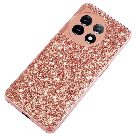 Protective Cover for OnePlus 11 5G Shiny Glitter Sequins Electroplating TPU Frame Hard PC Phone Case