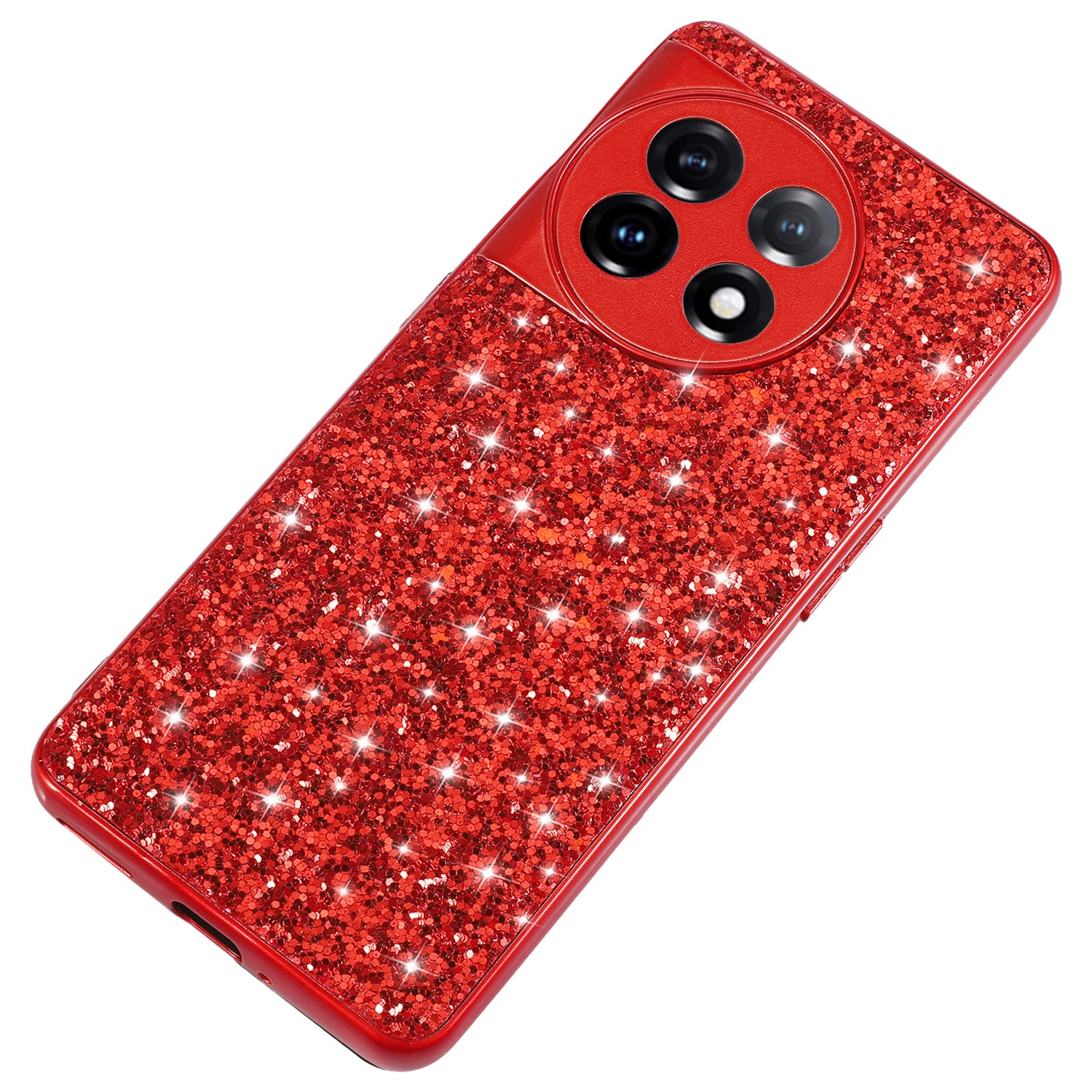 Protective Cover for OnePlus 11 5G Shiny Glitter Sequins Electroplating TPU Frame Hard PC Phone Case