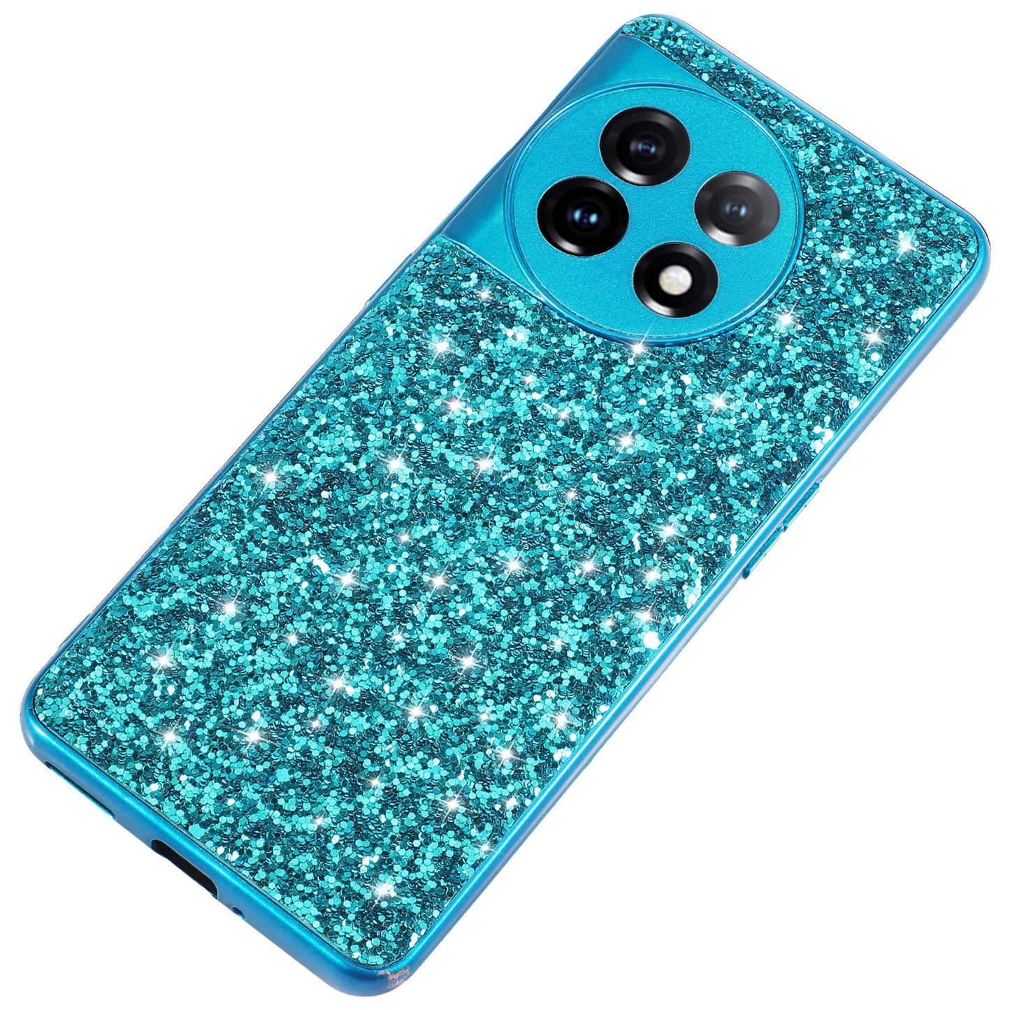 Protective Cover for OnePlus 11 5G Shiny Glitter Sequins Electroplating TPU Frame Hard PC Phone Case
