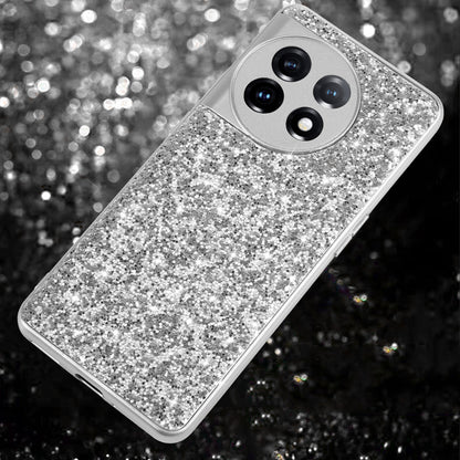 Protective Cover for OnePlus 11 5G Shiny Glitter Sequins Electroplating TPU Frame Hard PC Phone Case