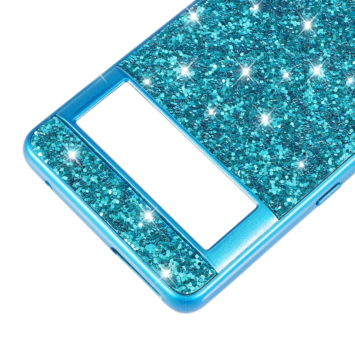 For Google Pixel 8 Pro Shockproof Phone Case Shiny Glitter Sequins Electroplating TPU Frame Hard PC Back Cover