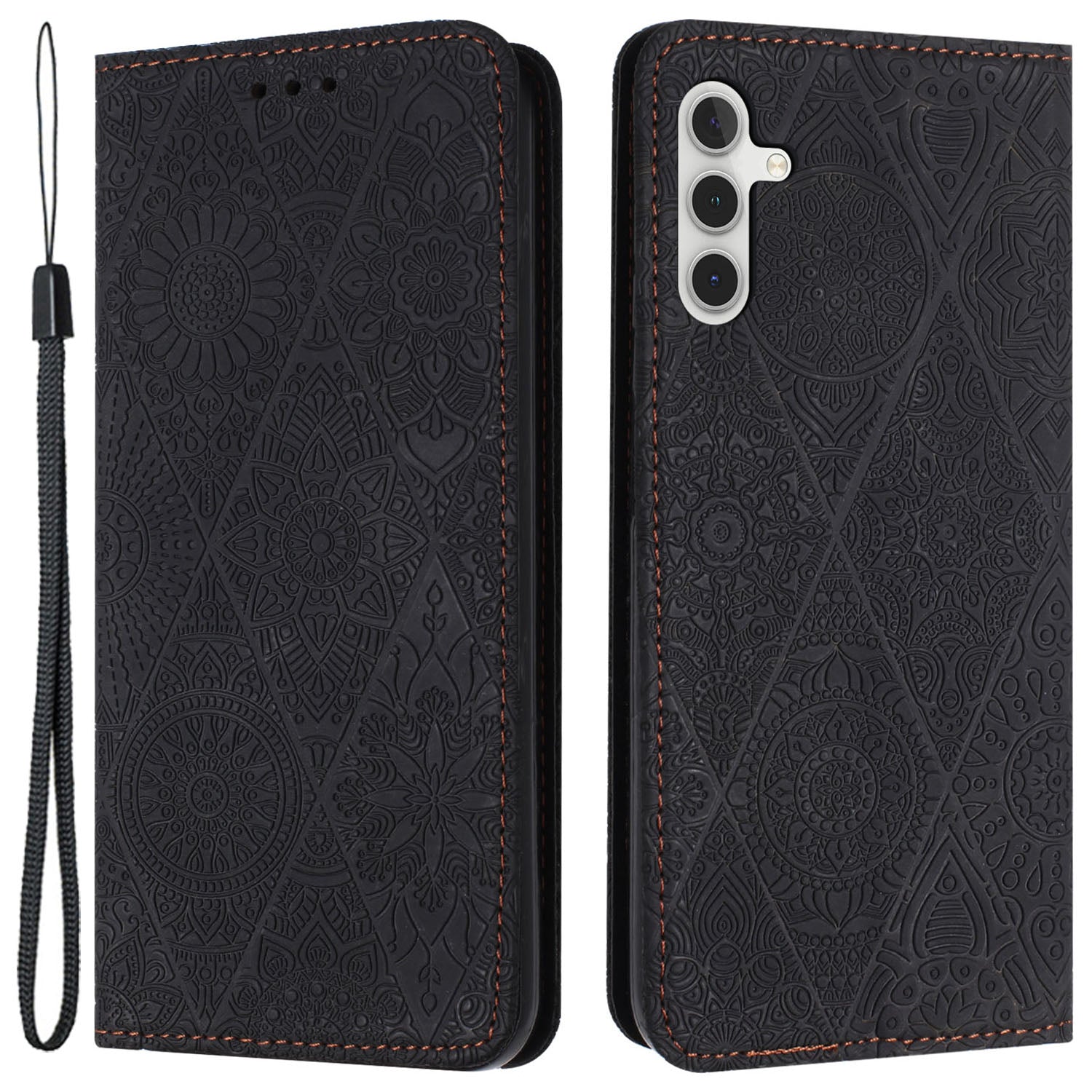 For Samsung Galaxy A54 5G Magnetic Adsorption Imprinted PU Leather Phone Case Wallet Stand Cover