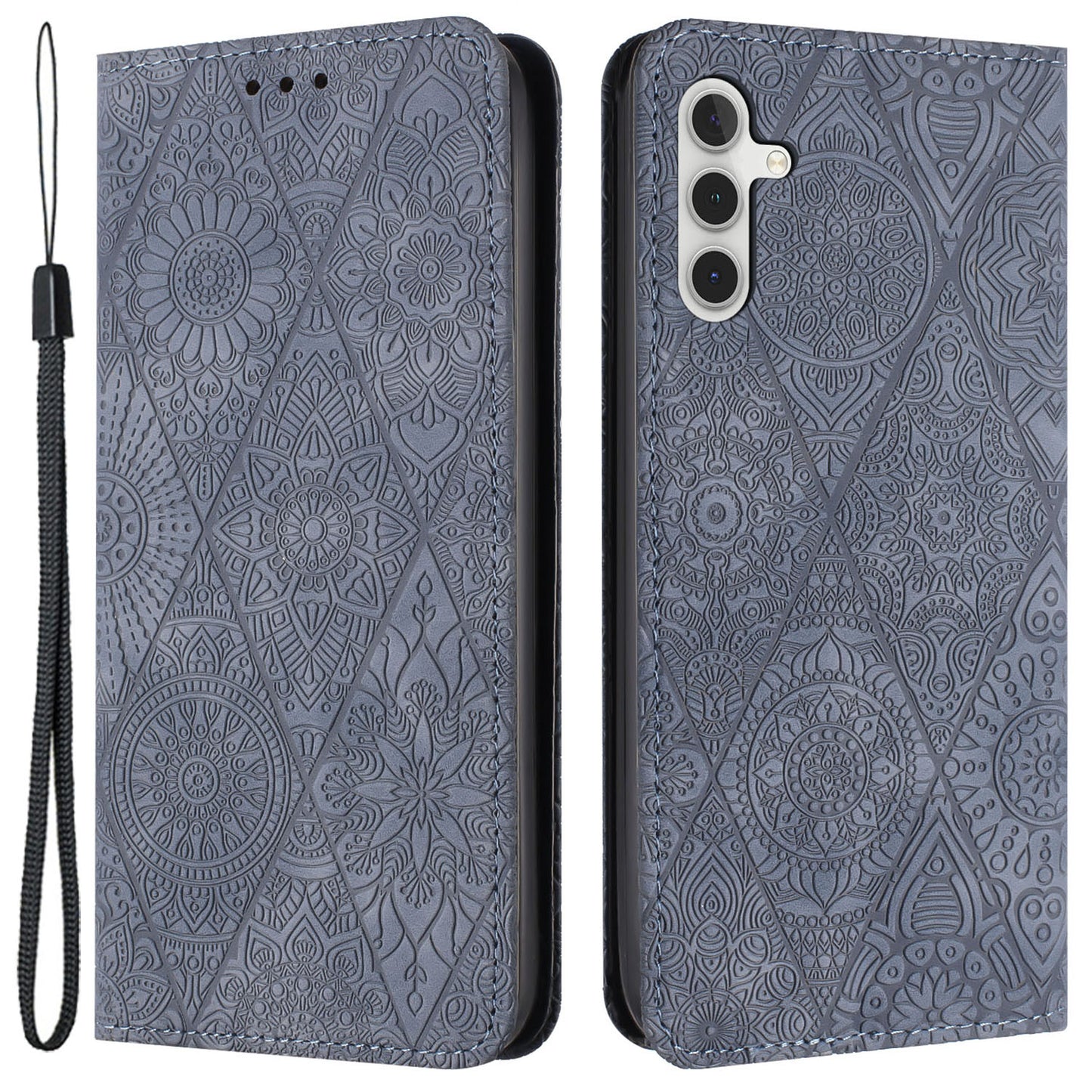 For Samsung Galaxy A54 5G Magnetic Adsorption Imprinted PU Leather Phone Case Wallet Stand Cover