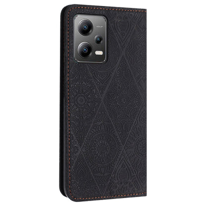 Leather Case for Xiaomi Poco X5 5G / Redmi Note 12 5G (China) / (India) / (Global) Magnetic Adsorption Imprinted Wallet Stand Phone Cover
