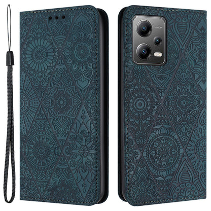 Leather Case for Xiaomi Poco X5 5G / Redmi Note 12 5G (China) / (India) / (Global) Magnetic Adsorption Imprinted Wallet Stand Phone Cover