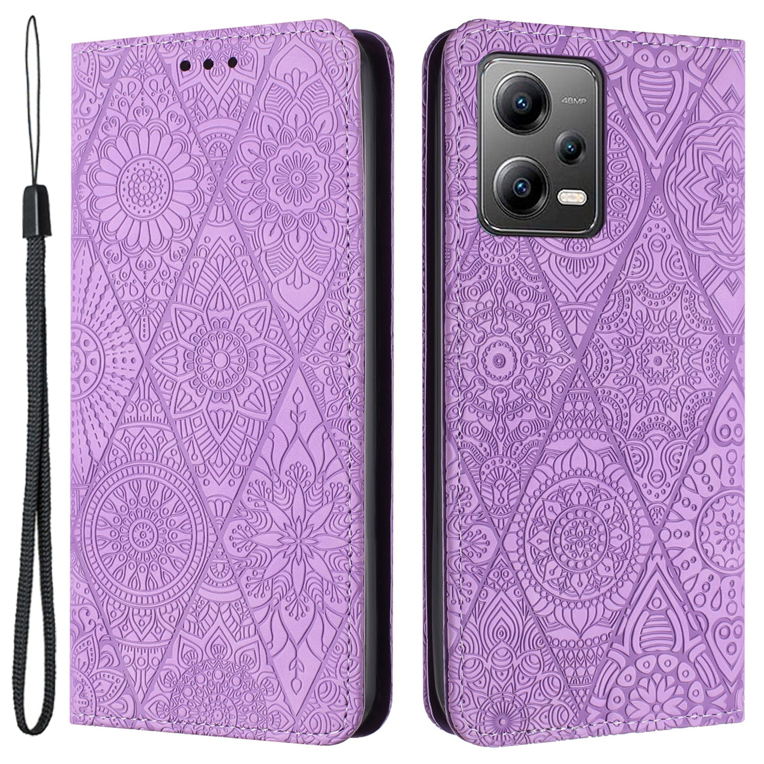 Leather Case for Xiaomi Poco X5 5G / Redmi Note 12 5G (China) / (India) / (Global) Magnetic Adsorption Imprinted Wallet Stand Phone Cover