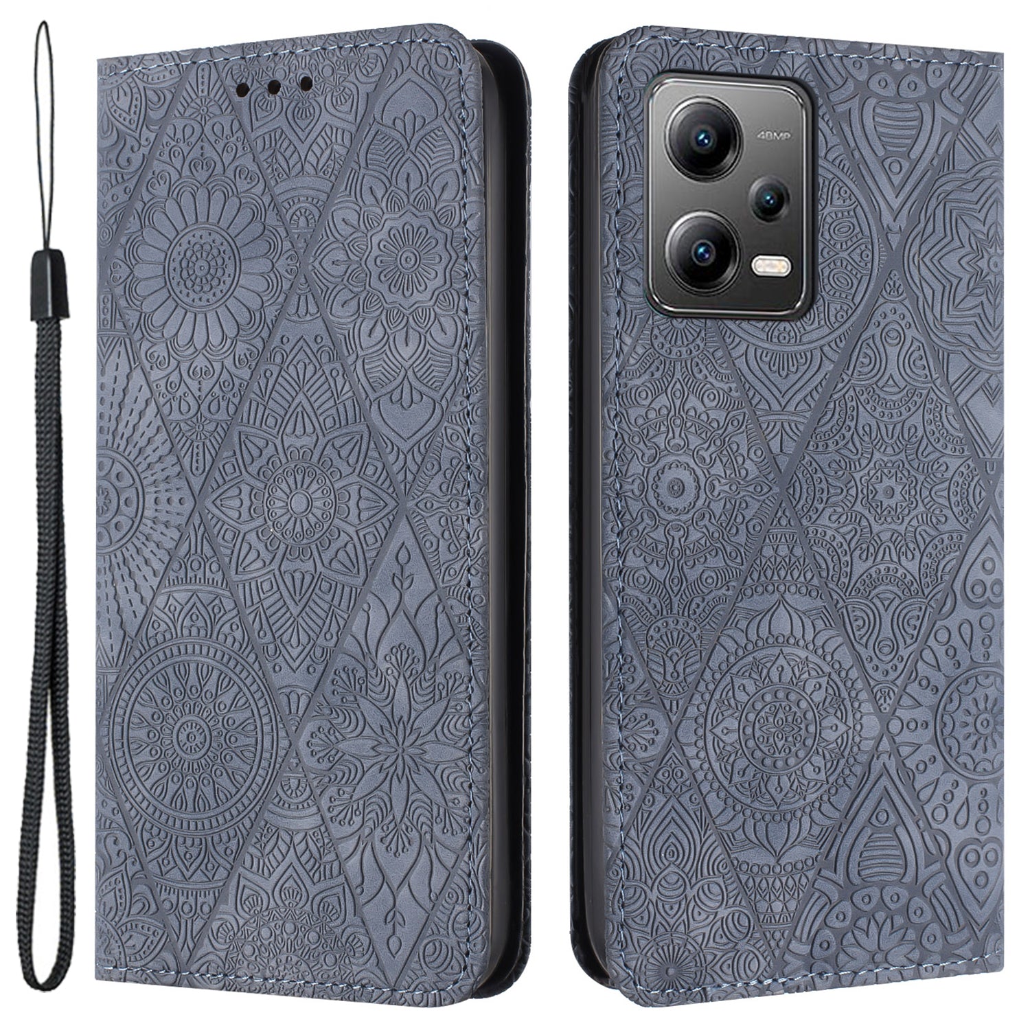 Leather Case for Xiaomi Poco X5 5G / Redmi Note 12 5G (China) / (India) / (Global) Magnetic Adsorption Imprinted Wallet Stand Phone Cover