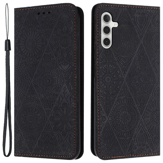 For Samsung Galaxy A34 5G Magnetic Shell Imprinted PU Leather Phone Case Wallet Stand Cover