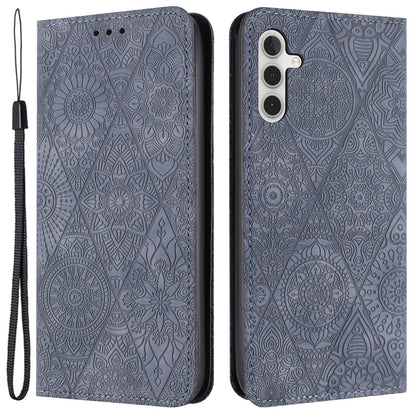 For Samsung Galaxy A34 5G Magnetic Shell Imprinted PU Leather Phone Case Wallet Stand Cover