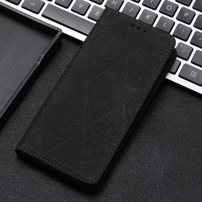Wallet Stand Cover for Samsung Galaxy A24 4G Magnetic Adsorption Imprinted PU Leather Phone Case